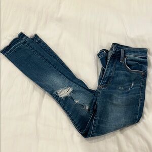 Abercrombie & Fitch Blue Skinny Jeans with Distressed Details
